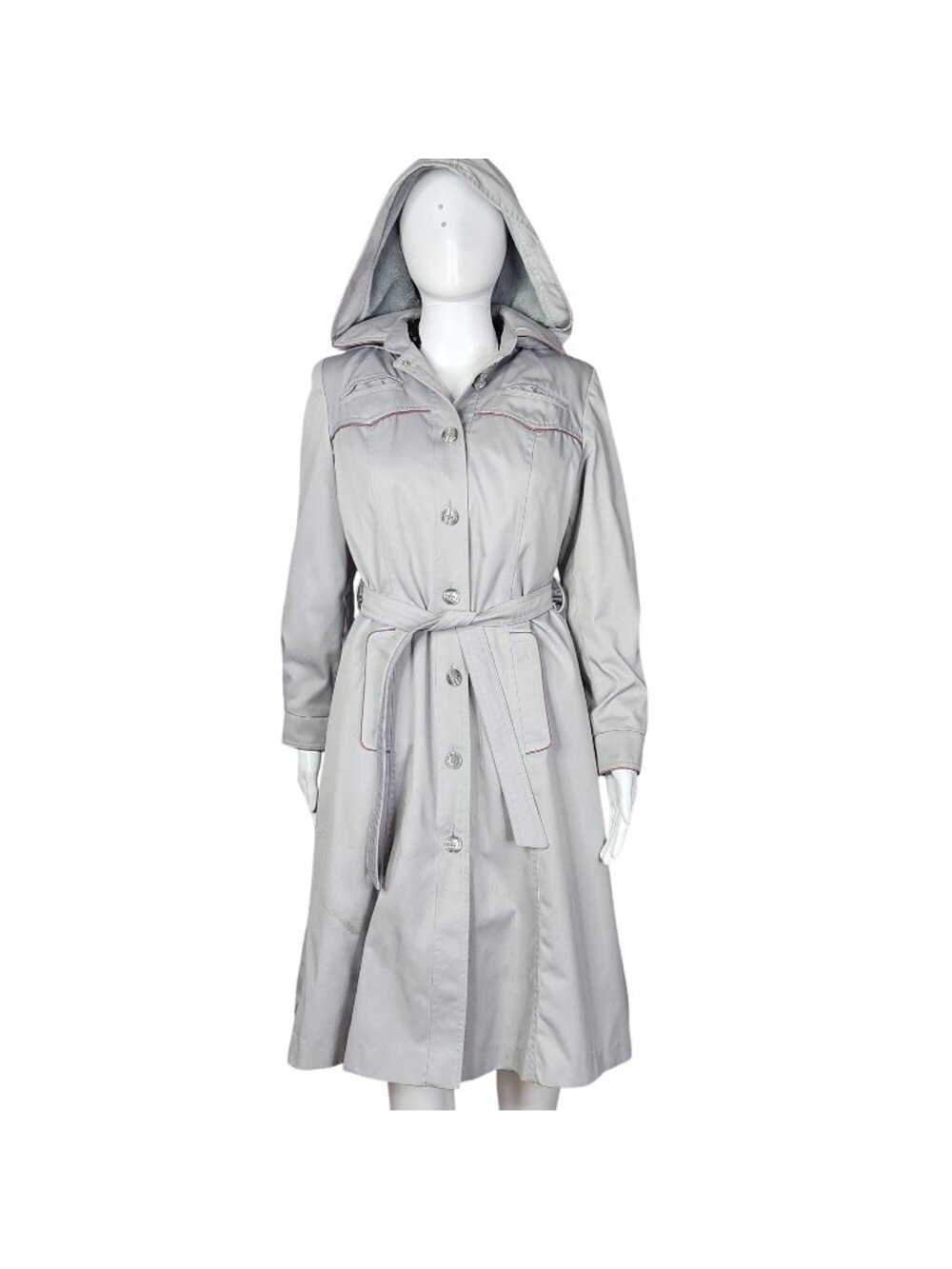 Vintage Stormy Weather Overcoat with Hood and Zip Out Liner, Women's 9